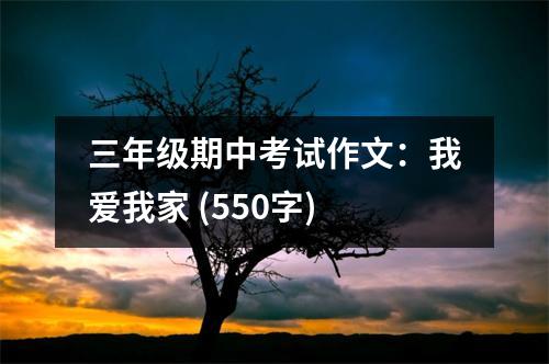三年級(jí)期中考試作文：我愛我家 (550字)