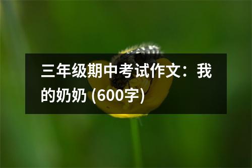 三年級期中考試作文：我的奶奶 (600字)