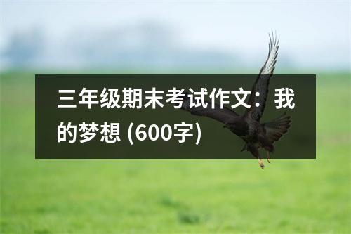 三年級(jí)期末考試作文：我的夢(mèng)想 (600字)