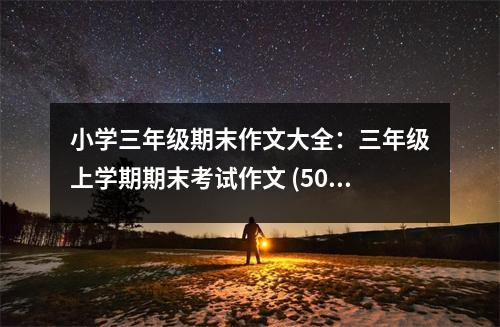 小學(xué)三年級(jí)期末作文大全：三年級(jí)上學(xué)期期末考試作文 (500字)