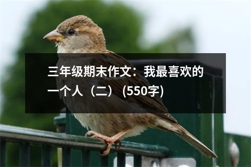 三年級期末作文：我最喜歡的一個人（二） (550字)