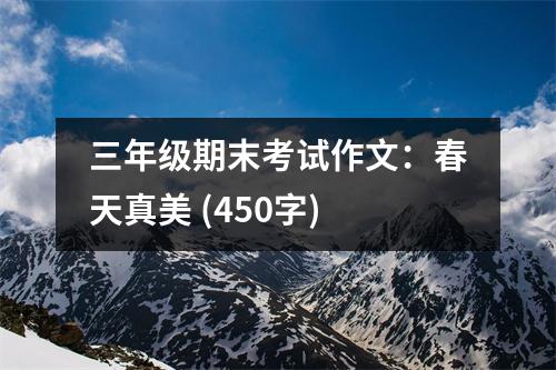 三年級期末考試作文：春天真美 (450字)