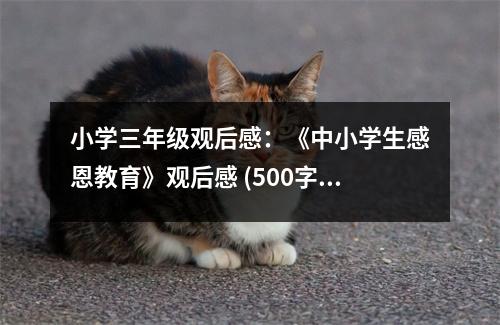 小學(xué)三年級(jí)觀后感：《中小學(xué)生感恩教育》觀后感 (500字)