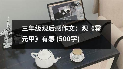 三年級(jí)觀后感作文：觀《霍元甲》有感 (500字)