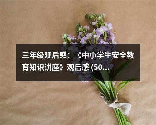 三年級(jí)觀后感：《中小學(xué)生安全教育知識(shí)講座》觀后感 (500字)