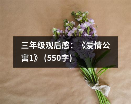 三年級(jí)觀后感：《愛情公寓1》 (550字)
