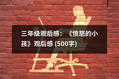 三年級觀后感：《憤怒的小孩》觀后感 (500字)
