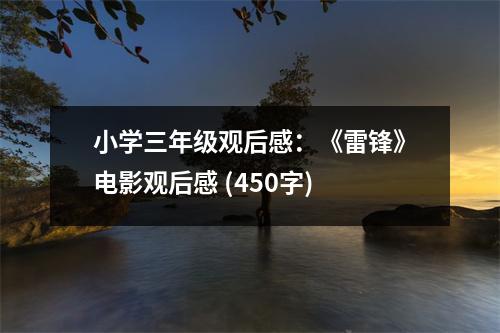 小學(xué)三年級觀后感：《雷鋒》電影觀后感 (450字)