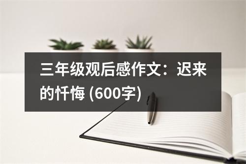 三年級觀后感作文：遲來的懺悔 (600字)