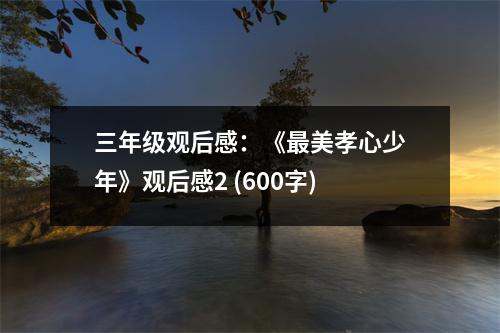 三年級觀后感：《最美孝心少年》觀后感2 (600字)