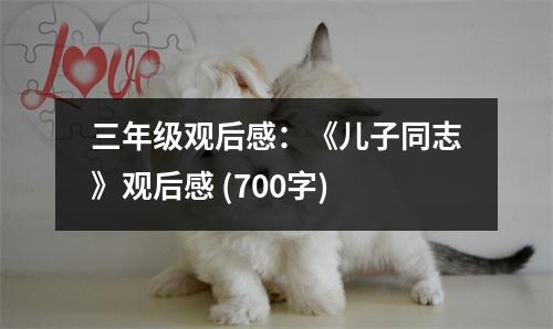 三年級觀后感：《兒子同志》觀后感 (700字)
