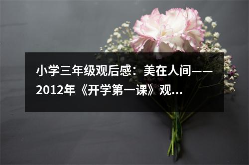 小學(xué)三年級(jí)觀后感：美在人間——2012年《開學(xué)第一課》觀后感 (500字)