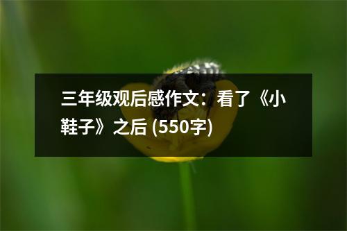 三年級(jí)觀后感作文：看了《小鞋子》之后 (550字)