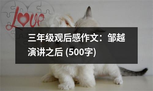 三年級觀后感作文：鄒越演講之后 (500字)