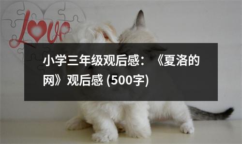 小學(xué)三年級觀后感：《夏洛的網(wǎng)》觀后感 (500字)