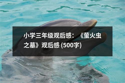 小學(xué)三年級觀后感：《螢火蟲之墓》觀后感 (500字)