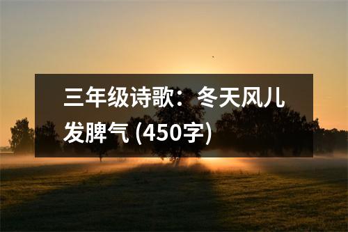 三年級詩歌：冬天風兒發(fā)脾氣 (450字)