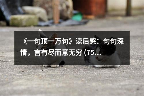 《一句頂一萬(wàn)句》讀后感：句句深情，言有盡而意無(wú)窮 (750字)