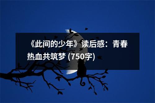 《此間的少年》讀后感：青春熱血共筑夢(mèng) (750字)