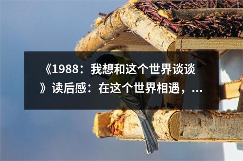 《1988：我想和這個世界談談》讀后感：在這個世界相遇，共赴青春之旅 (750字)