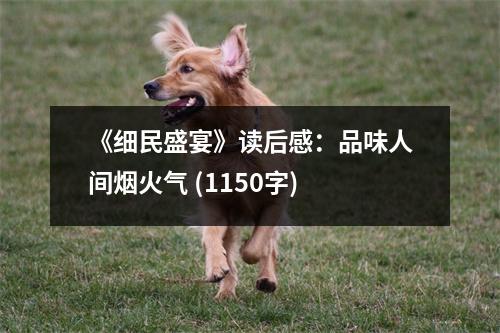 《細(xì)民盛宴》讀后感：品味人間煙火氣 (1150字)
