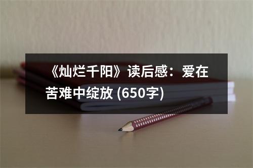 《燦爛千陽》讀后感：愛在苦難中綻放 (650字)