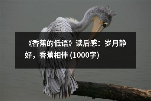 《香蕉的低語》讀后感：歲月靜好，香蕉相伴 (1000字)