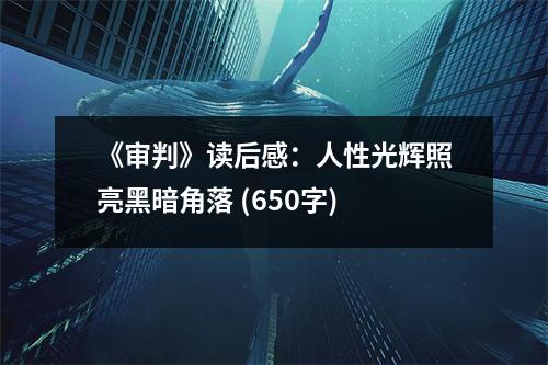 《審判》讀后感：人性光輝照亮黑暗角落 (650字)