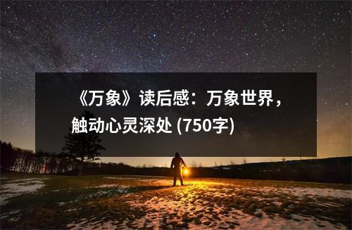 《萬象》讀后感：萬象世界，觸動心靈深處 (750字)