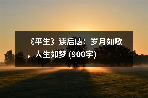 《平生》讀后感：歲月如歌，人生如夢 (900字)
