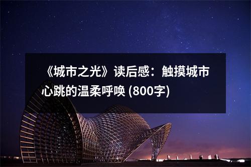 《城市之光》讀后感：觸摸城市心跳的溫柔呼喚 (800字)