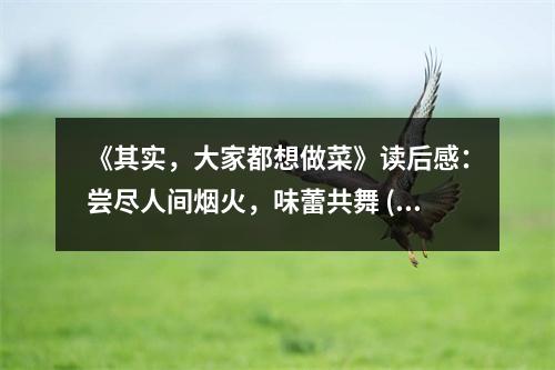 《其實，大家都想做菜》讀后感：嘗盡人間煙火，味蕾共舞 (850字)