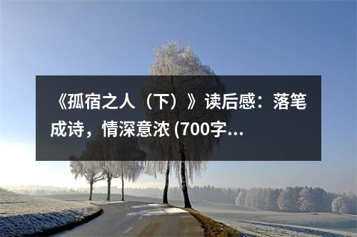 《孤宿之人（下）》讀后感：落筆成詩，情深意濃 (700字)