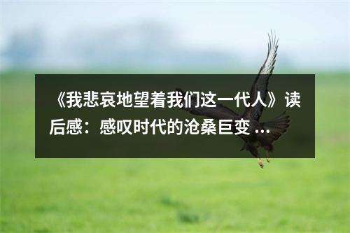 《我悲哀地望著我們這一代人》讀后感：感嘆時代的滄桑巨變 (1200字)