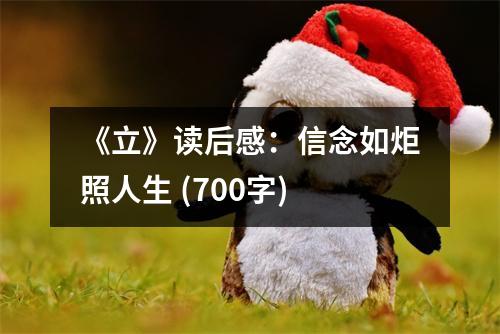 《立》讀后感：信念如炬照人生 (700字)