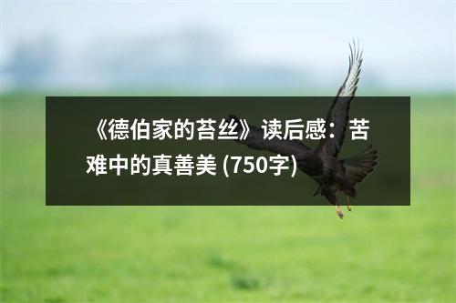 《德伯家的苔絲》讀后感：苦難中的真善美 (750字)