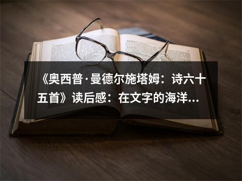 《奧西普·曼德爾施塔姆：詩六十五首》讀后感：在文字的海洋里觸摸靈魂 (800字)