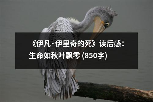 《伊凡·伊里奇的死》讀后感：生命如秋葉飄零 (850字)