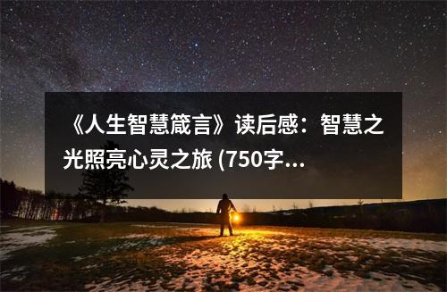 《人生智慧箴言》讀后感：智慧之光照亮心靈之旅 (750字)
