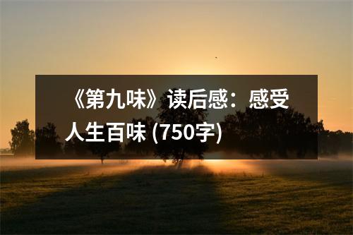 《第九味》讀后感：感受人生百味 (750字)