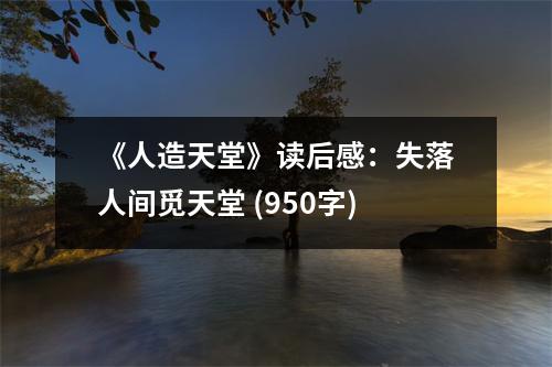 《人造天堂》讀后感：失落人間覓天堂 (950字)
