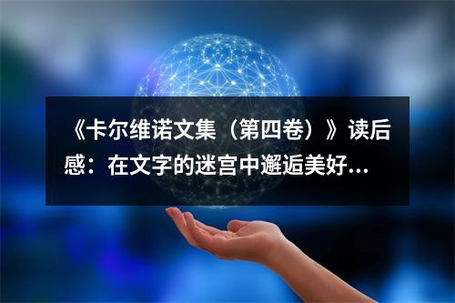 《卡爾維諾文集（第四卷）》讀后感：在文字的迷宮中邂逅美好 (850字)