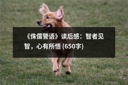 《侏儒警語》讀后感：智者見智，心有所悟 (650字)