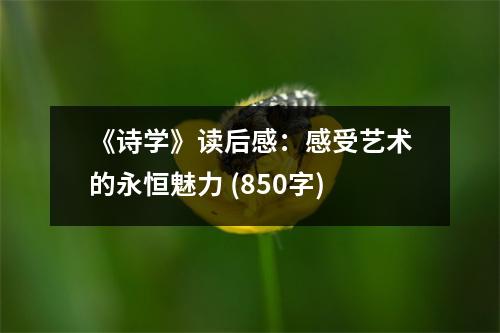 《詩(shī)學(xué)》讀后感：感受藝術(shù)的永恒魅力 (850字)