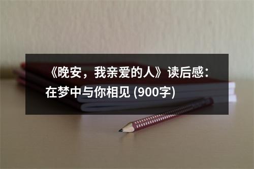 《晚安，我親愛的人》讀后感：在夢中與你相見 (900字)