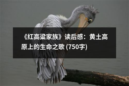 《紅高粱家族》讀后感：黃土高原上的生命之歌 (750字)