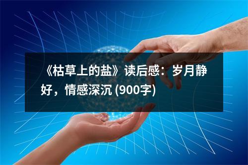 《枯草上的鹽》讀后感：歲月靜好，情感深沉 (900字)