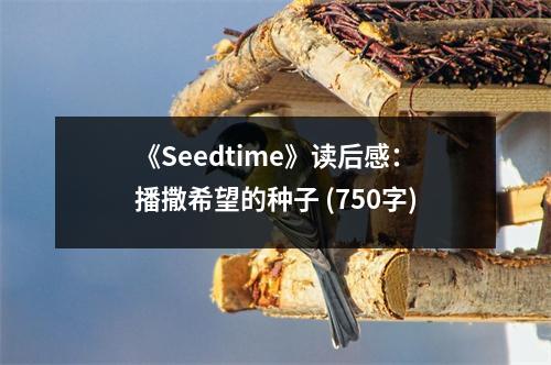 《Seedtime》讀后感：播撒希望的種子 (750字)