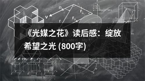 《光媒之花》讀后感：綻放希望之光 (800字)