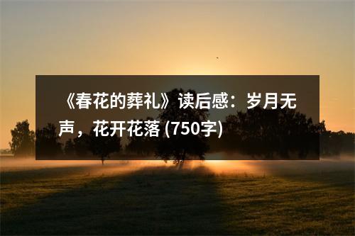 《春花的葬禮》讀后感：歲月無聲，花開花落 (750字)